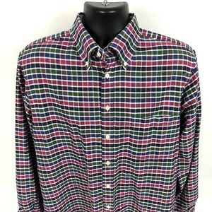 Charles Tyrwhitt L Men's Button Front Shirt Oxford Weave PInk Blue Green